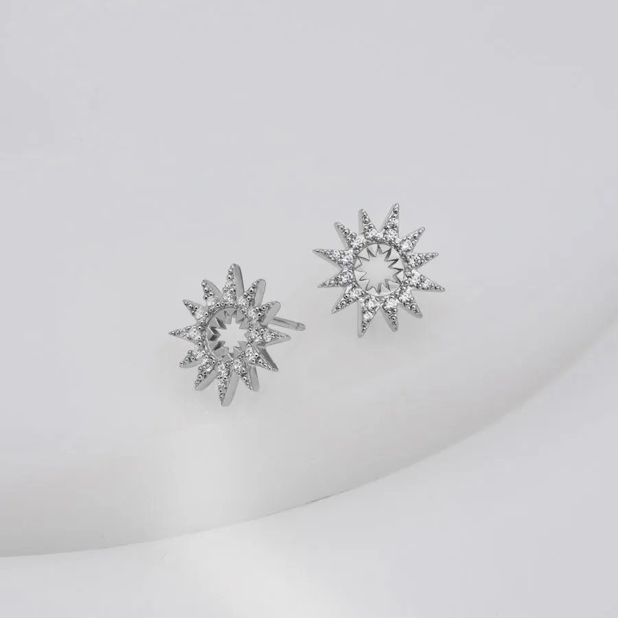 Sunlit Silver Stud Earrings sold by Wanderlust and Co