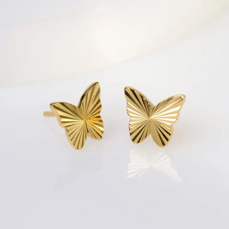 Butterfly Gold Stud Earrings sold by Wanderlust and Co