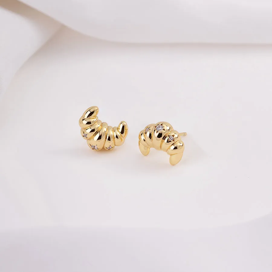 Croissant Gold Stud Earrings sold by Wanderlust and Co