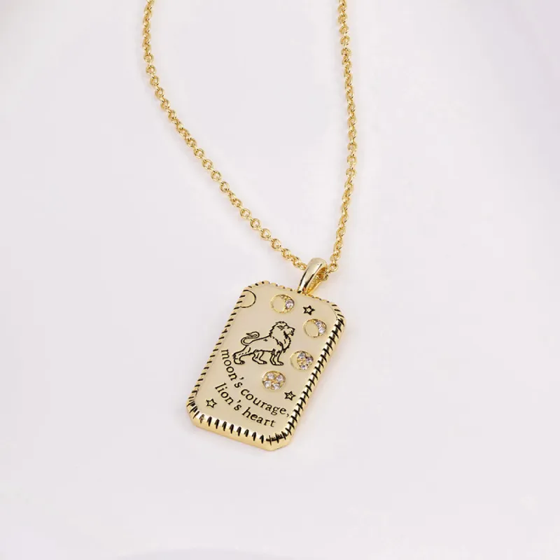 Lion Heart Gold Necklace sold by Wanderlust and Co