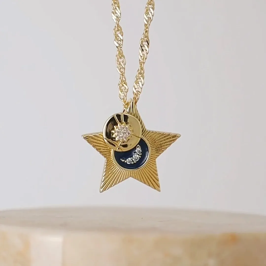 Starlight Navy & Gold Necklace sold by Wanderlust and Co product image thumbnail 3