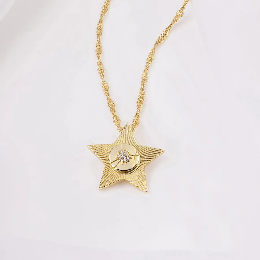 Starlight Navy & Gold Necklace sold by Wanderlust and Co product image thumbnail 5