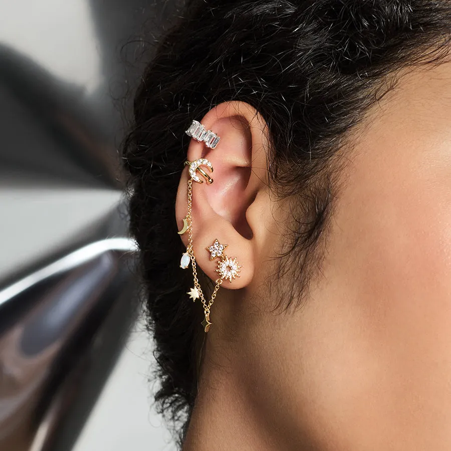 Cosmic Charms Gold Drop Chain Earring sold by Wanderlust and Co product image thumbnail 2