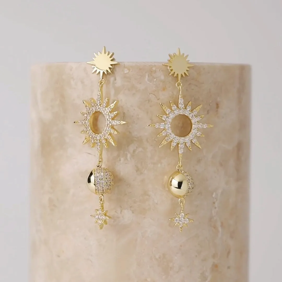 Sunlit Charms Gold Earrings sold by Wanderlust and Co product image thumbnail 3