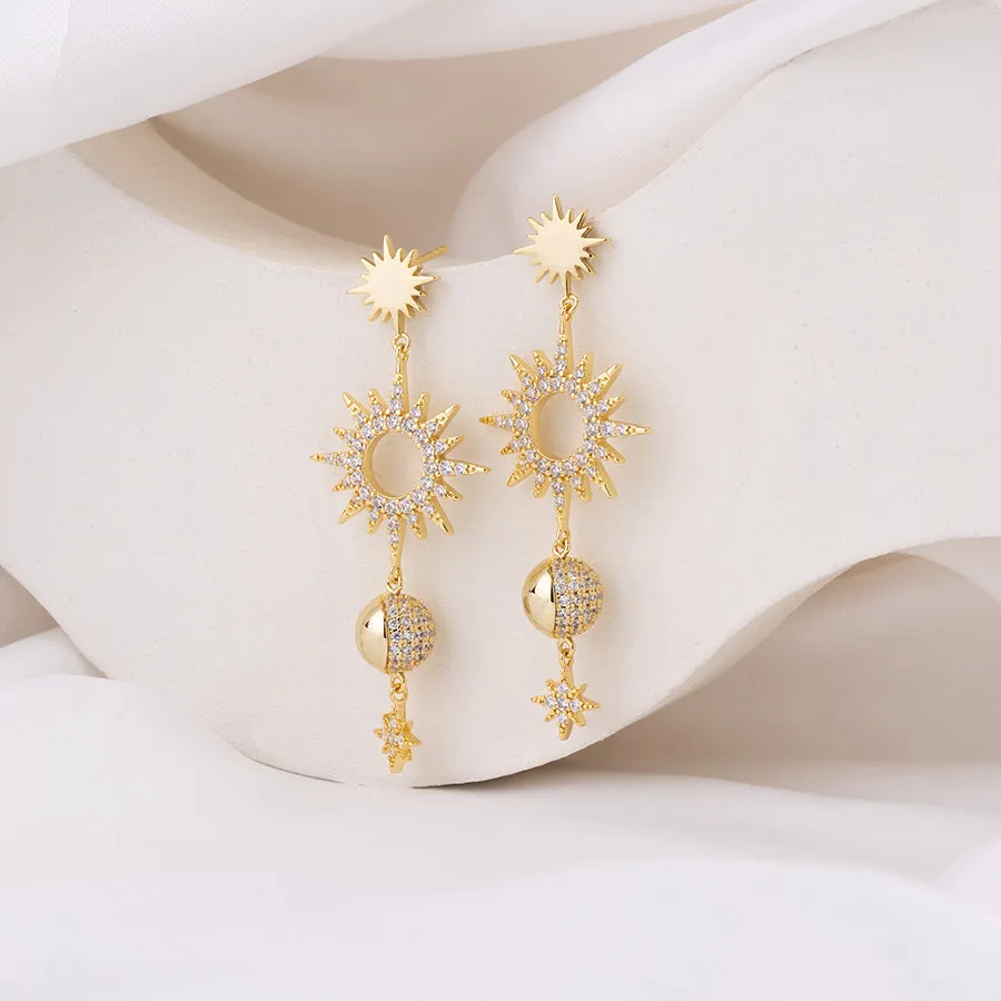 Sunlit Charms Gold Earrings sold by Wanderlust and Co