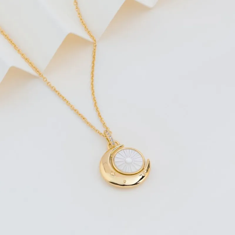 Dreamchaser Gold Spinning Necklace sold by Wanderlust and Co