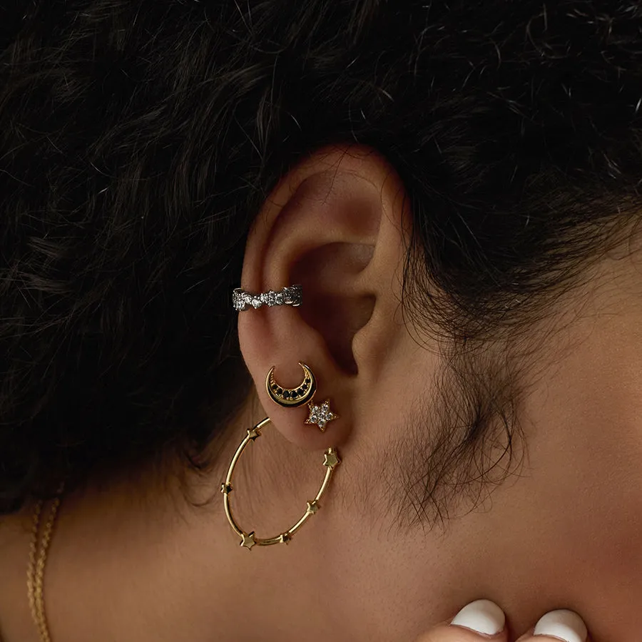 Aurora Pave Silver Ear Cuff sold by Wanderlust and Co product image thumbnail 3