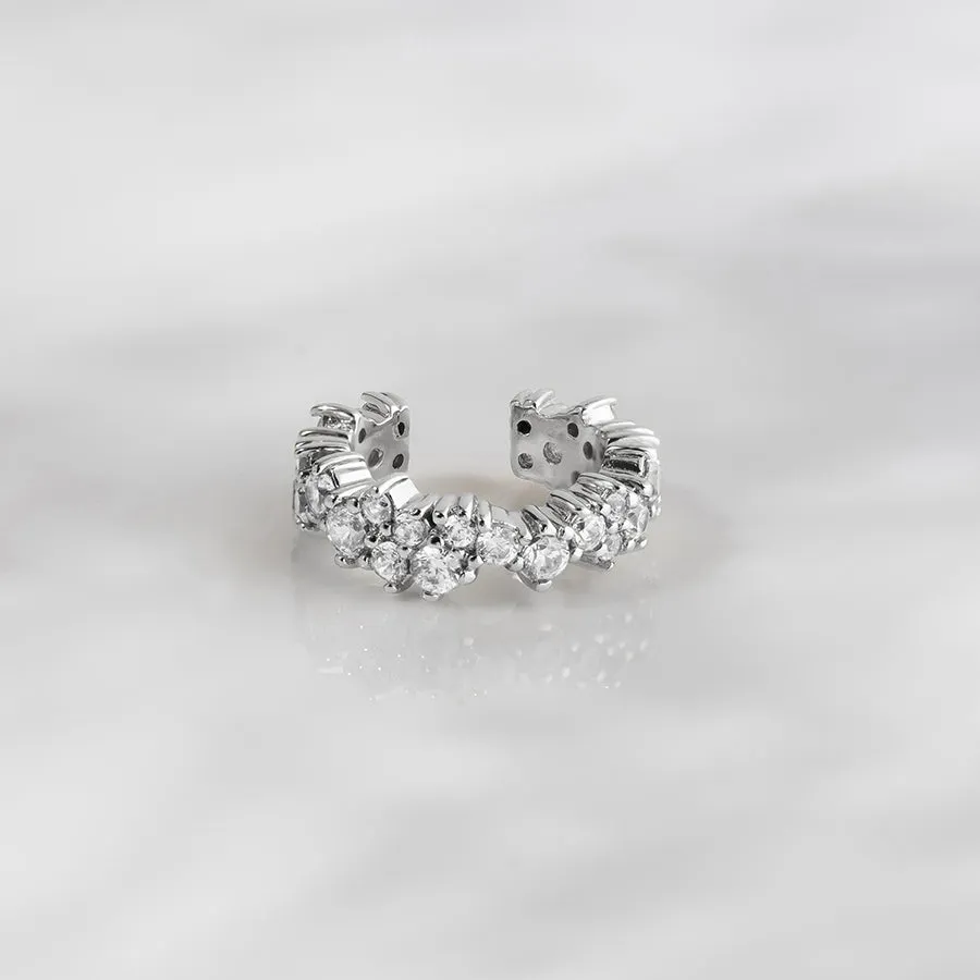 Aurora Pave Silver Ear Cuff sold by Wanderlust and Co