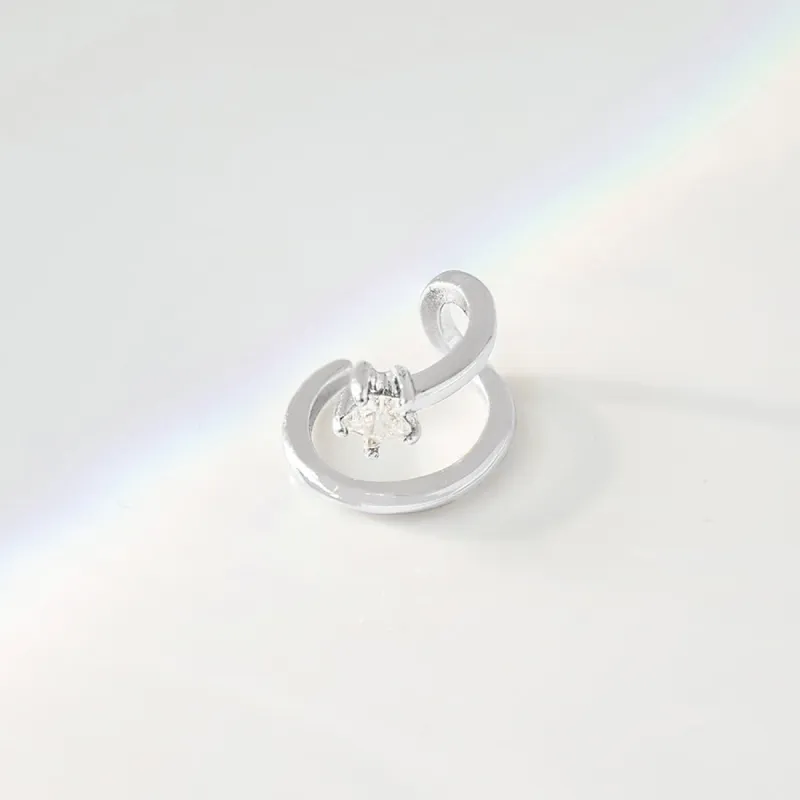 Star Diamante Silver Ear Cuff sold by Wanderlust and Co