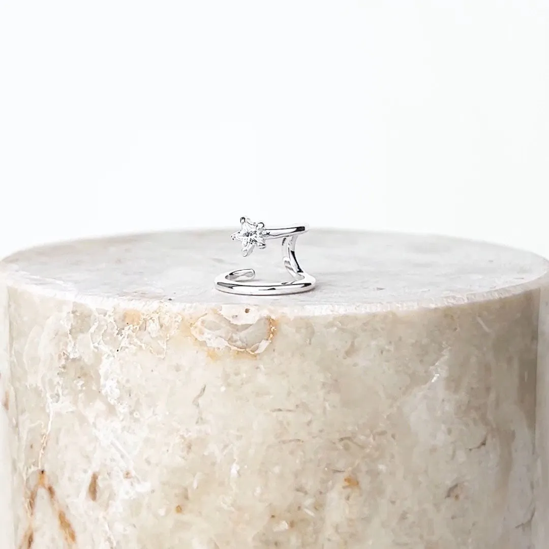 Star Diamante Silver Ear Cuff sold by Wanderlust and Co product image thumbnail 2