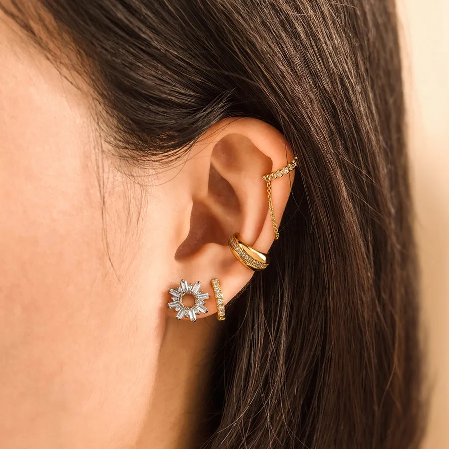 Sunseeker Baguette Silver Earrings sold by Wanderlust and Co product image thumbnail 3