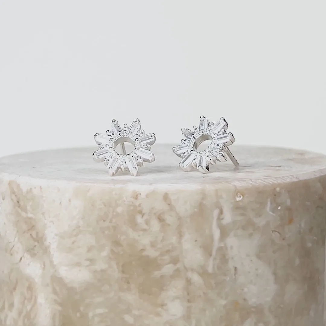 Sunseeker Baguette Silver Earrings sold by Wanderlust and Co product image thumbnail 2