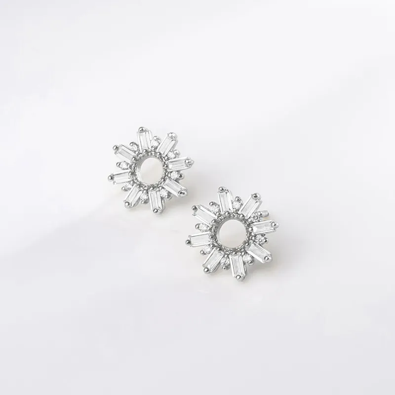 Sunseeker Baguette Silver Earrings sold by Wanderlust and Co