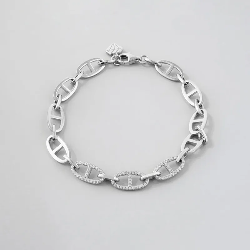 Multi Link Anchor 925 Sterling Silver Chain Bracelet sold by Wanderlust and Co