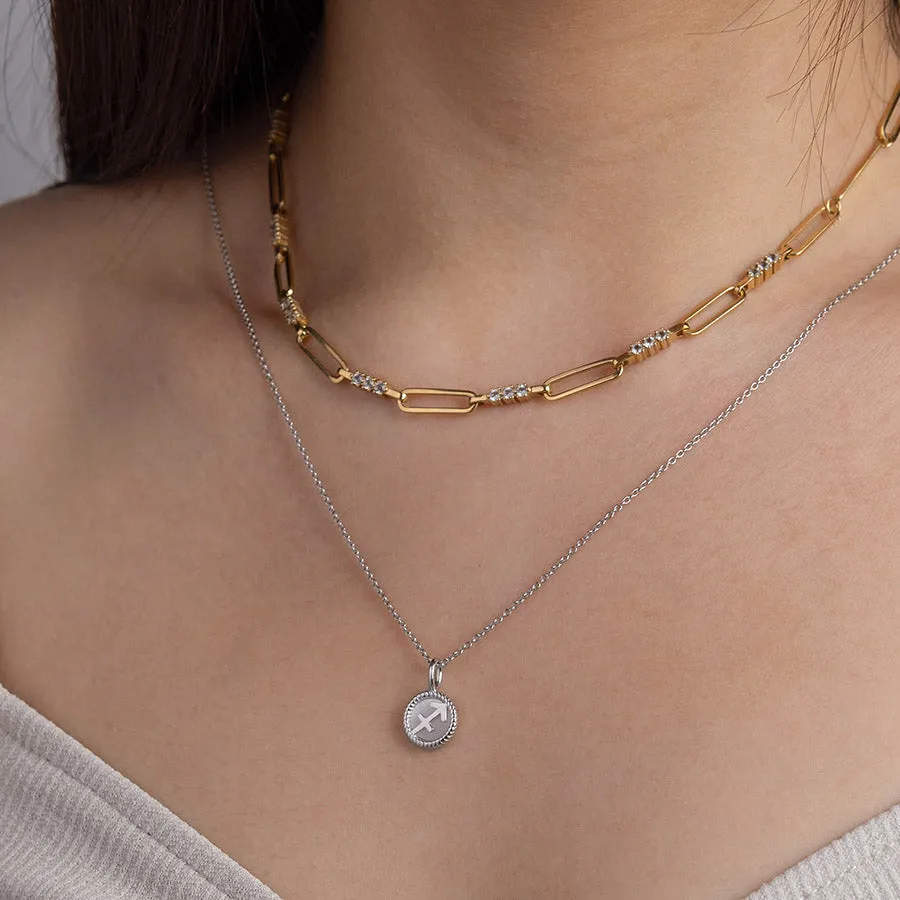 Sagittarius Zodiac Mother of Pearl 925 Sterling Silver Pendant sold by Wanderlust and Co product image thumbnail 3