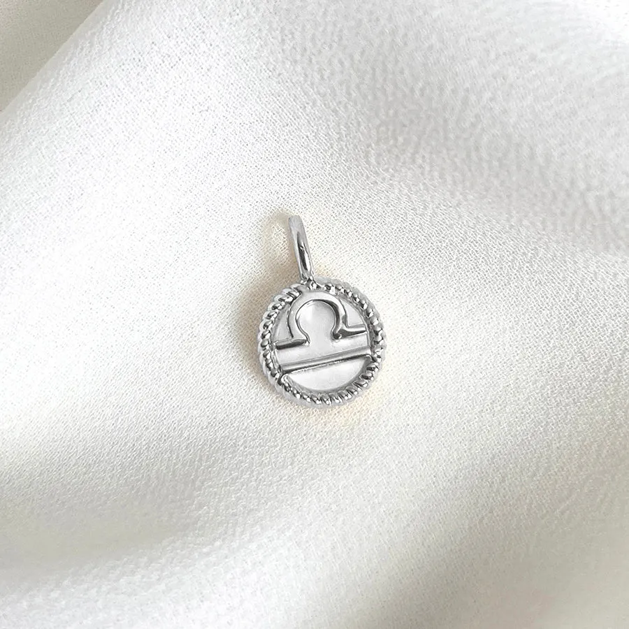 Libra Zodiac Mother of Pearl 925 Sterling Silver Pendant sold by Wanderlust and Co