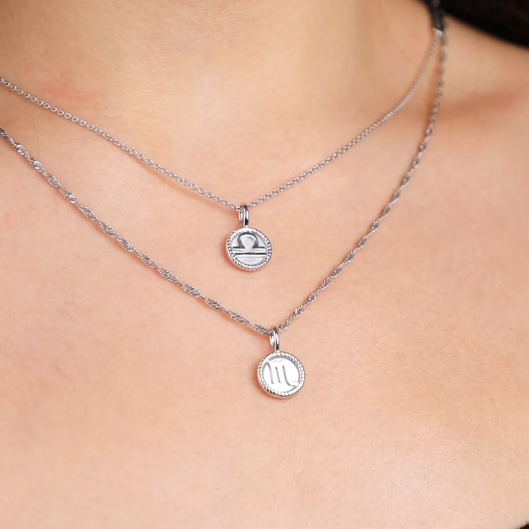 Libra Zodiac Mother of Pearl 925 Sterling Silver Pendant sold by Wanderlust and Co product image thumbnail 2