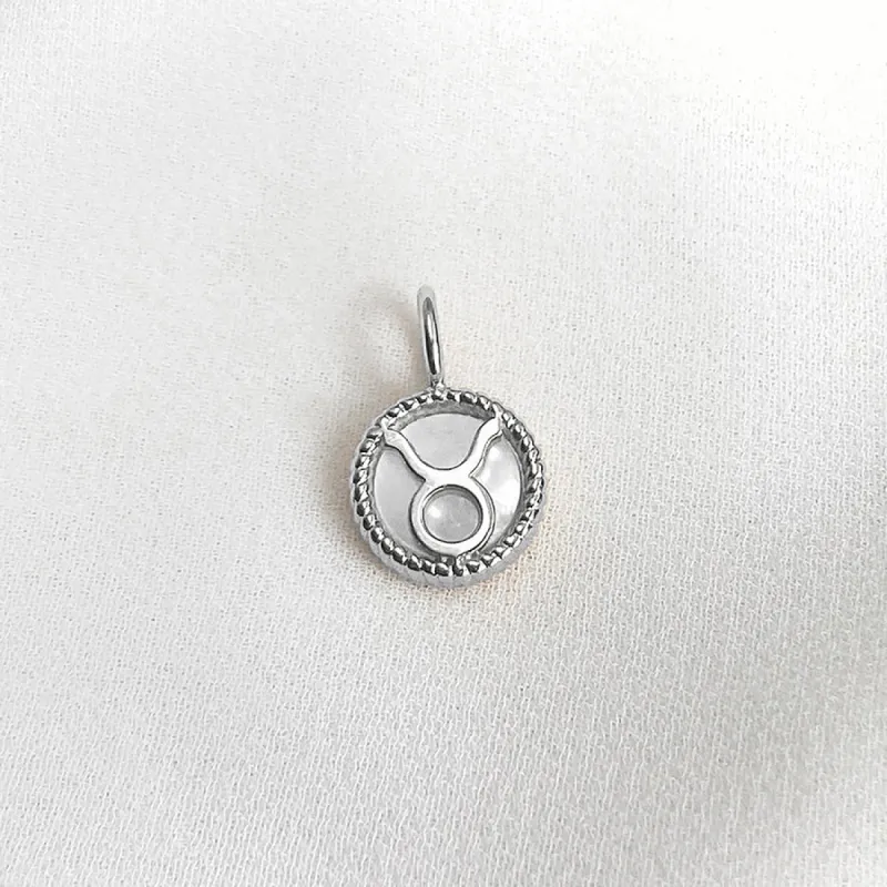 Taurus Zodiac Mother of Pearl 925 Sterling Silver Pendant sold by Wanderlust and Co