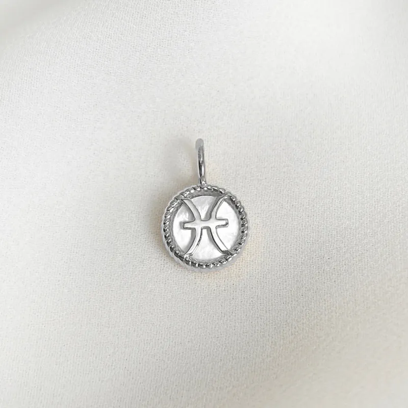 Pisces Zodiac Mother of Pearl 925 Sterling Silver Pendant sold by Wanderlust and Co