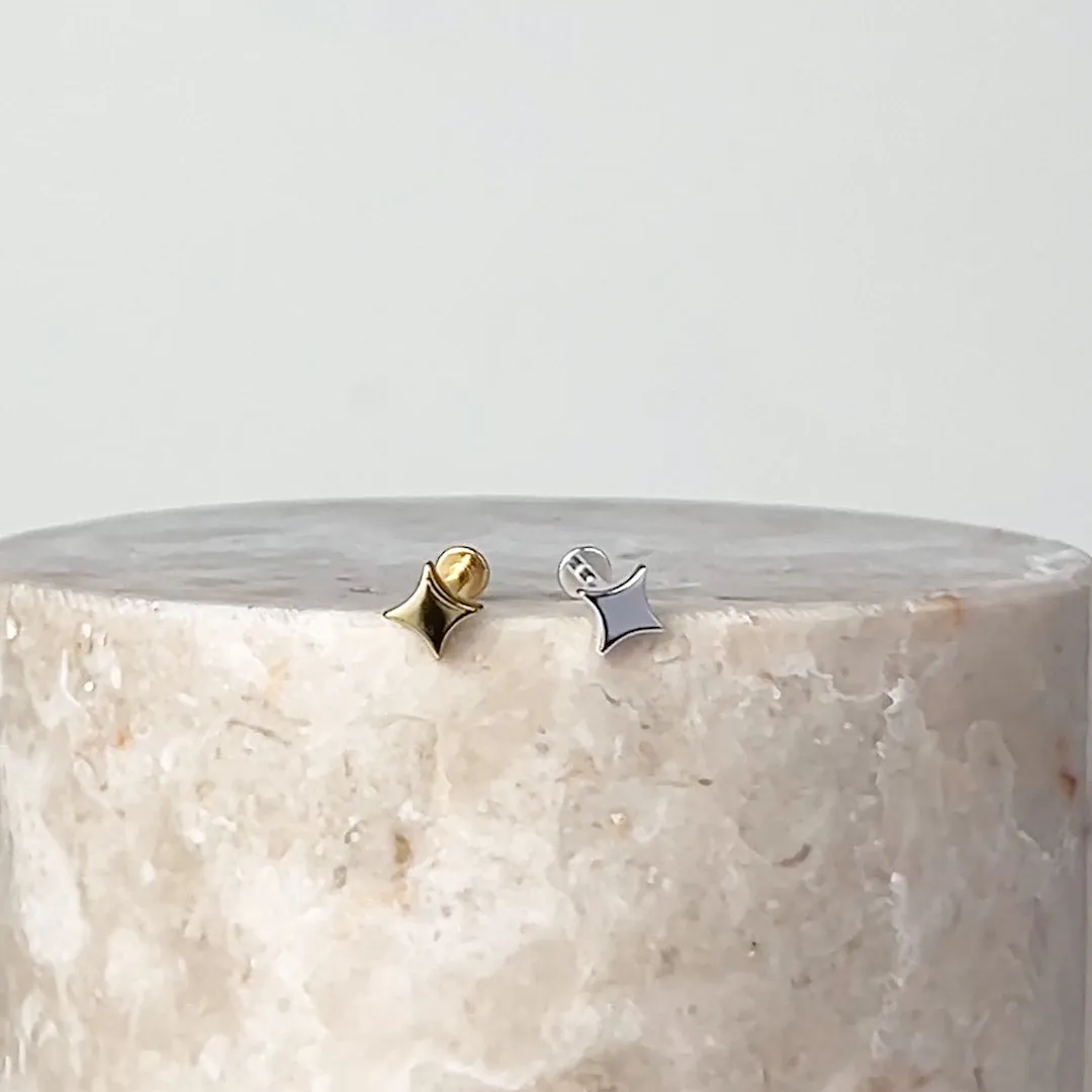 Sparkle Silver Flat Back Earring sold by Wanderlust and Co product image thumbnail 2