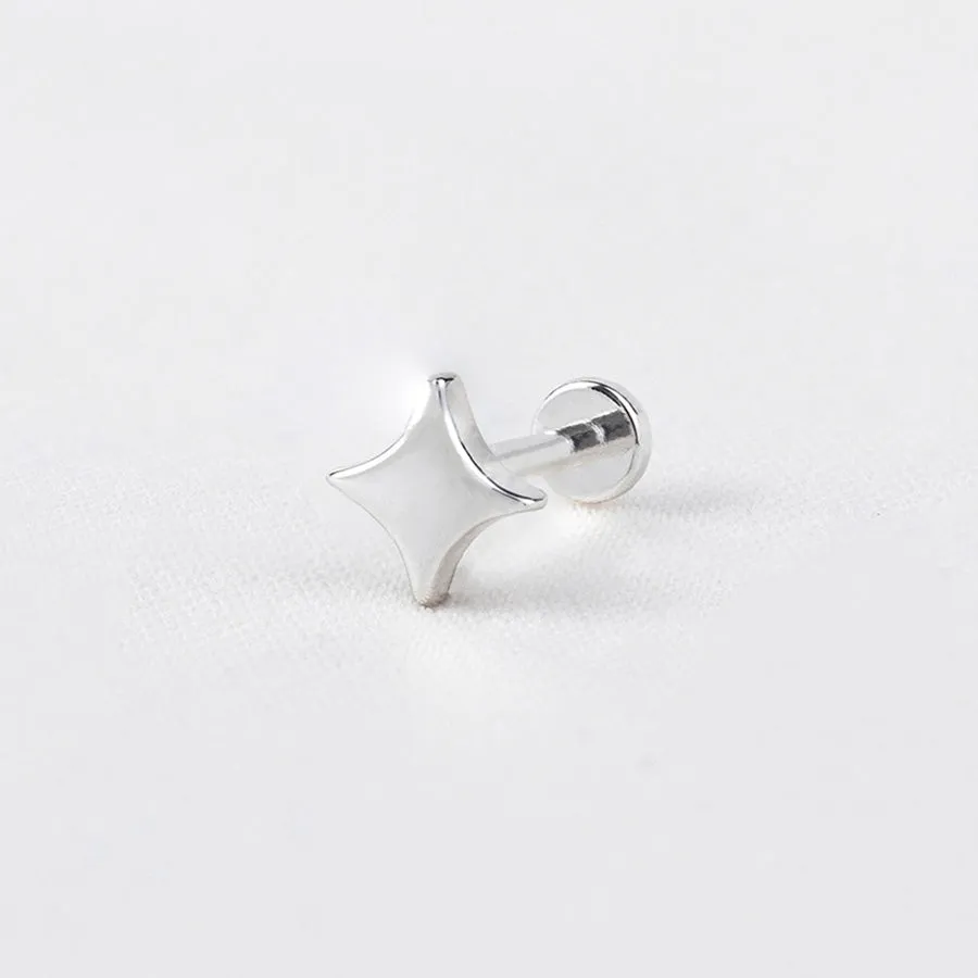 Sparkle Silver Flat Back Earring sold by Wanderlust and Co