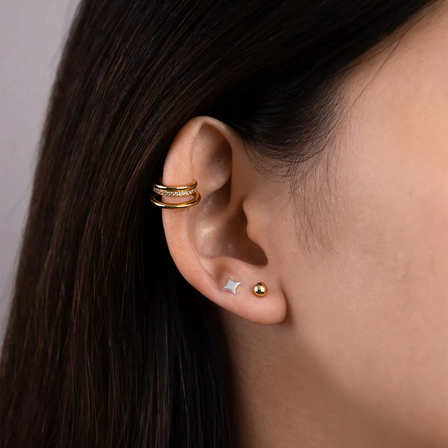 Sparkle Silver Flat Back Earring sold by Wanderlust and Co product image thumbnail 3