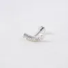 Pave Curve Silver Flat Back Earring sold by Wanderlust and Co