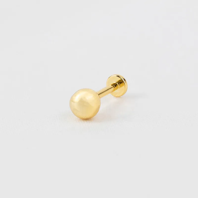 Classic Gold 4mm Flat Back Earring sold by Wanderlust and Co