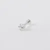 Brilliant Silver 3mm Flat Back Earring sold by Wanderlust and Co
