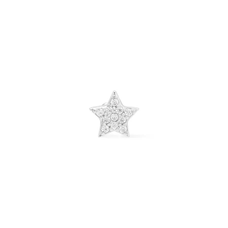 Star Pave Silver Flat Back Earring sold by Wanderlust and Co product image thumbnail 5