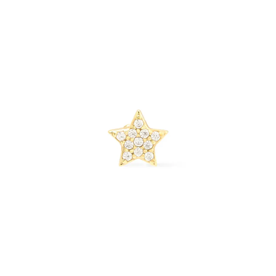 Star Pave Gold Flat Back Earring sold by Wanderlust and Co product image thumbnail 5