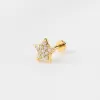 Star Pave Gold Flat Back Earring sold by Wanderlust and Co