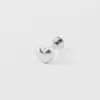 Dome Heart Silver Flat Back Earring sold by Wanderlust and Co
