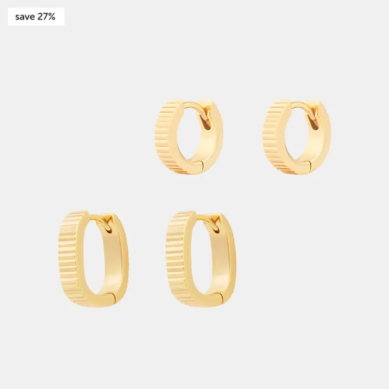 Ribbed Bar Earrings Set sold by Wanderlust and Co