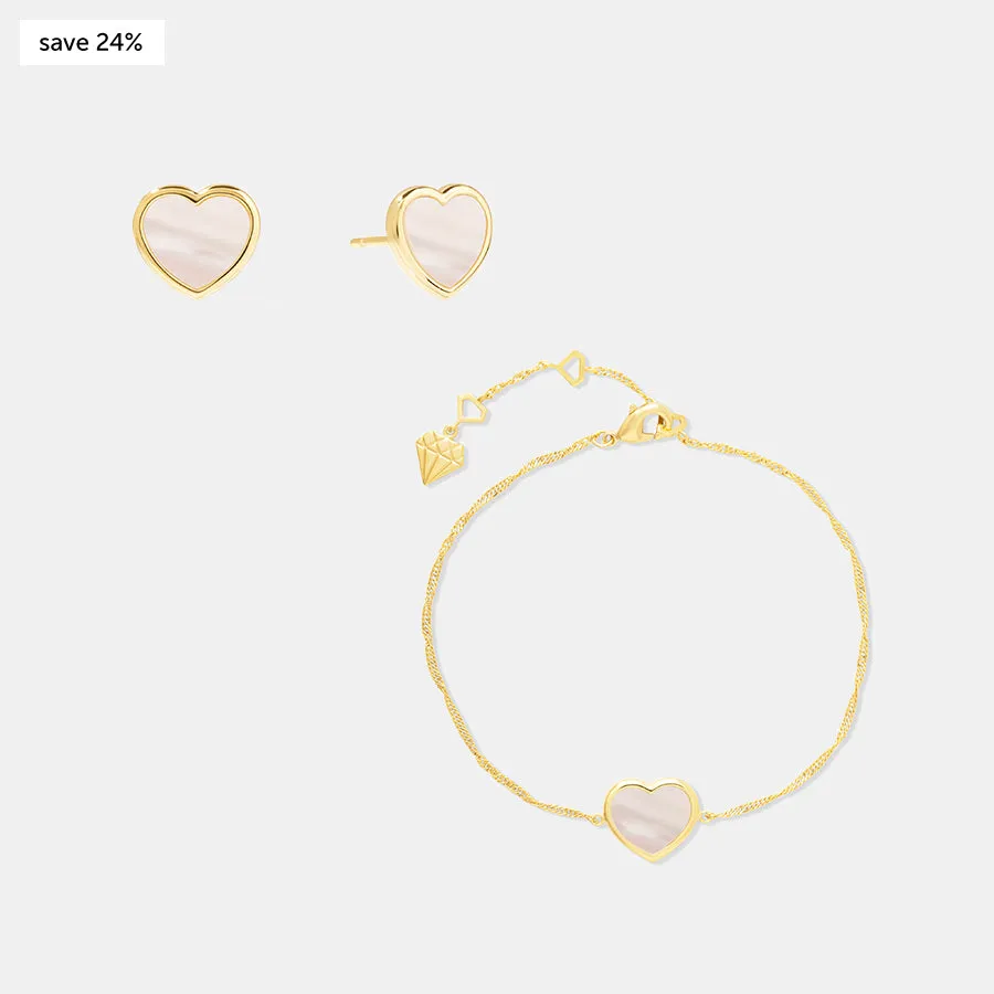 Heart Pearl Set sold by Wanderlust and Co