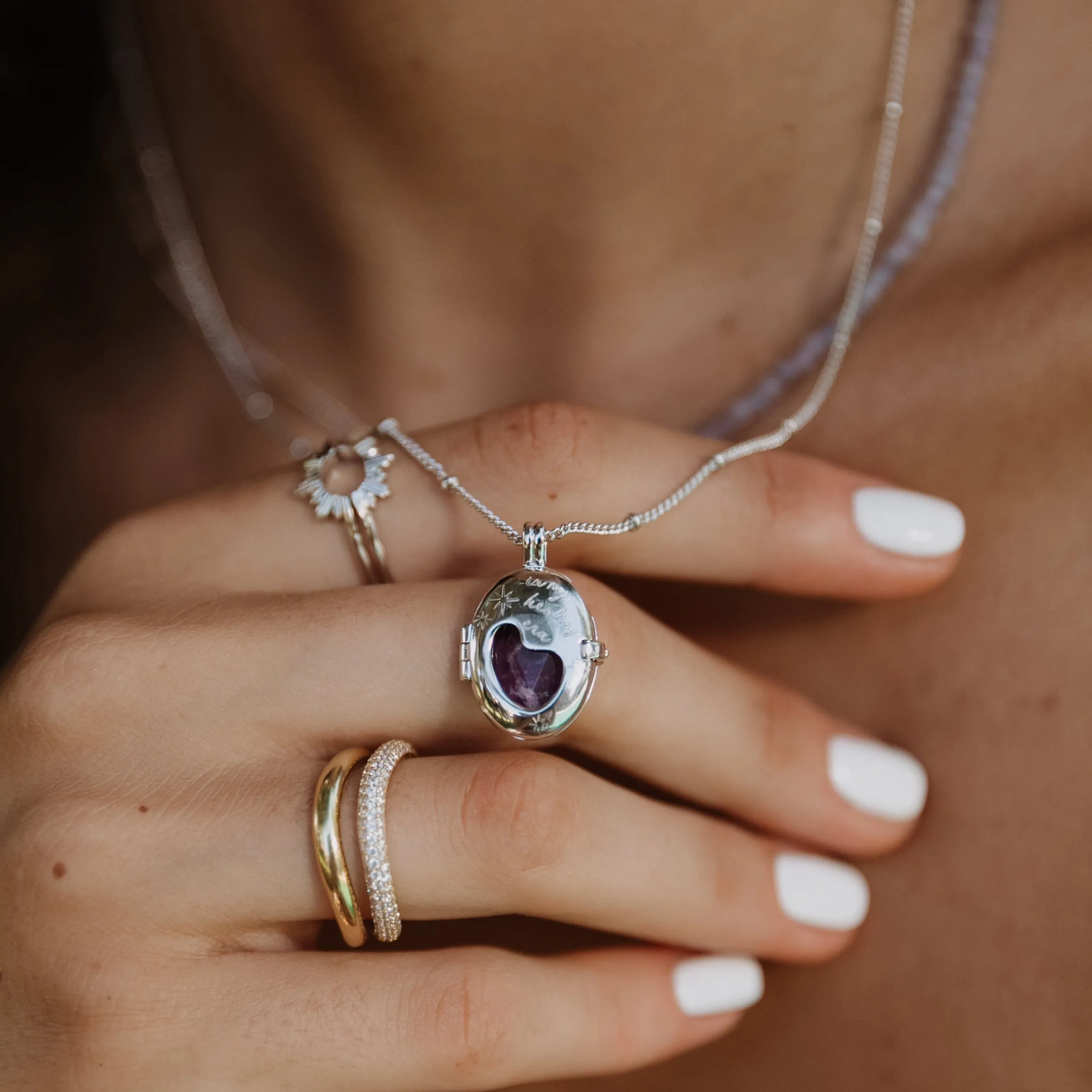 Healing Amazonite Silver Locket Necklace sold by Wanderlust and Co product image thumbnail 2