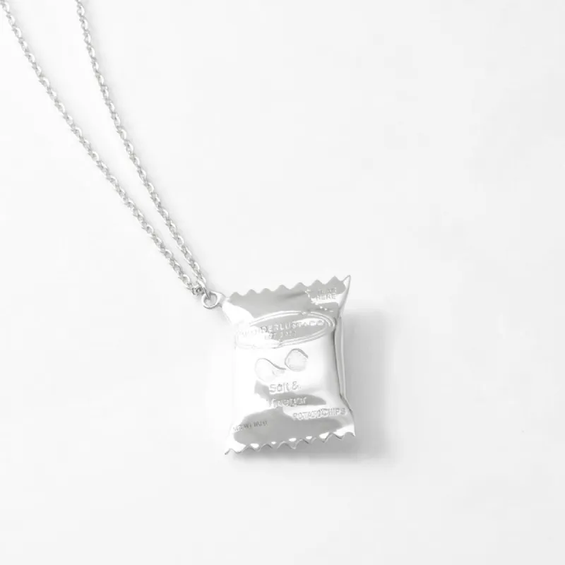 Bag of Chips Silver Necklace sold by Wanderlust and Co