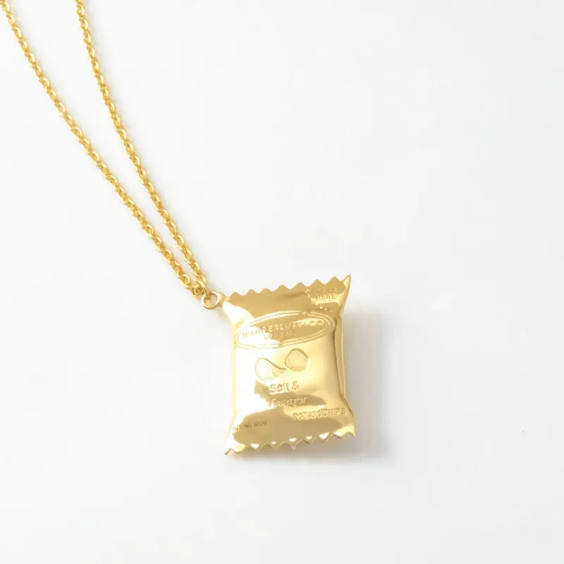 Bag of Chips Gold Necklace sold by Wanderlust and Co