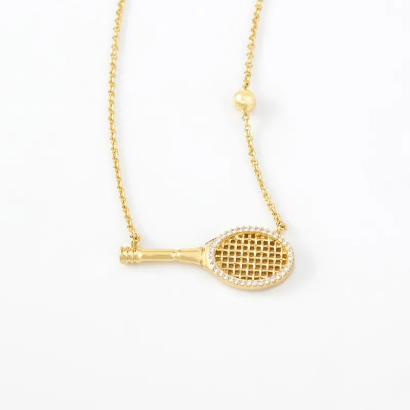 Tennis Your Way Gold Necklace sold by Wanderlust and Co