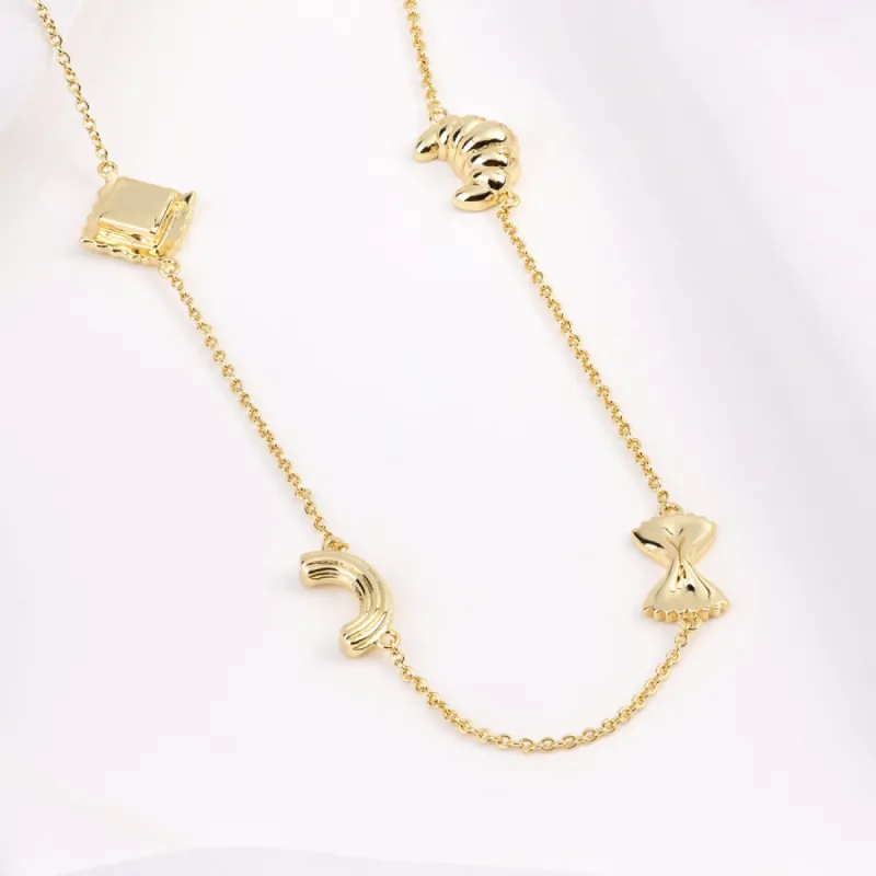 Food Party Charms Gold Necklace sold by Wanderlust and Co