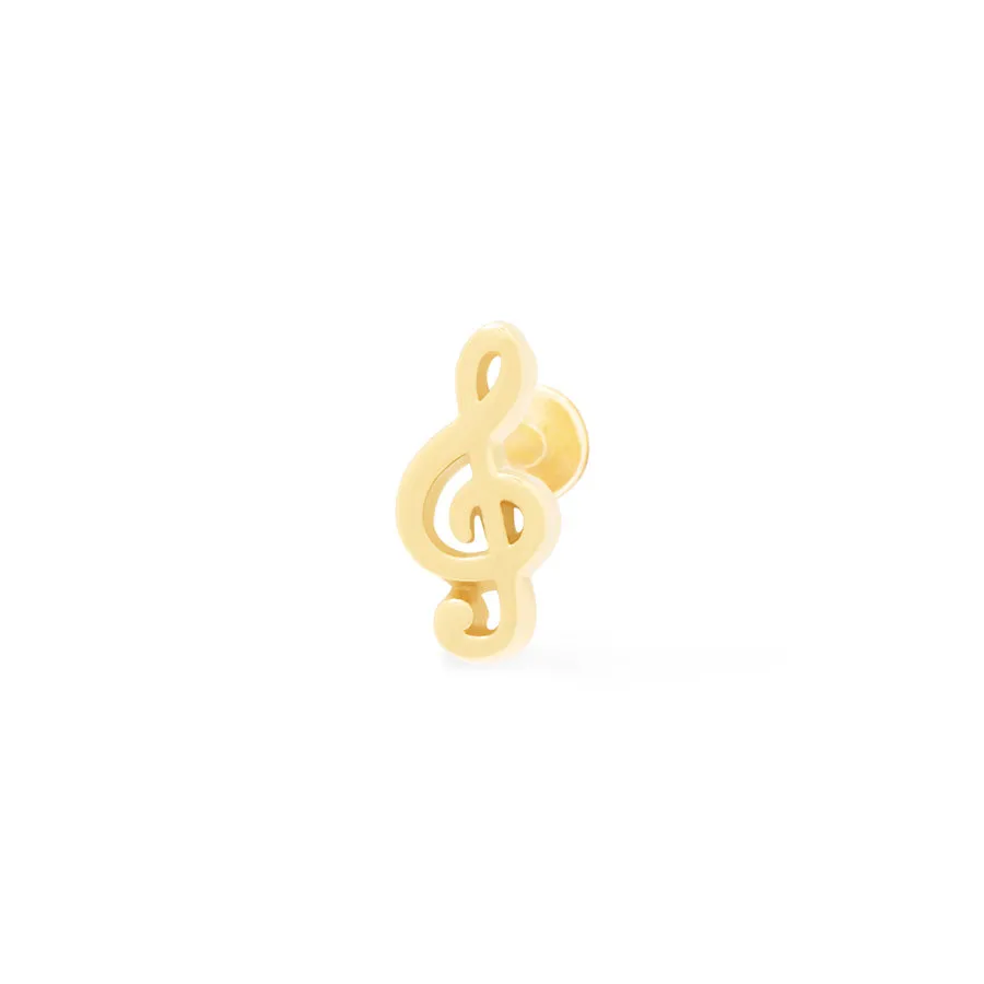 Treble Gold Flat Back Earring sold by Wanderlust and Co product image thumbnail 4