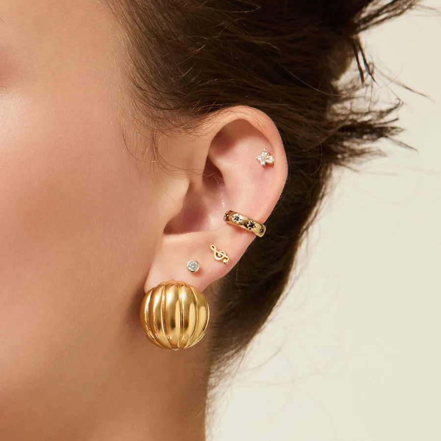 Treble Gold Flat Back Earring sold by Wanderlust and Co product image thumbnail 3