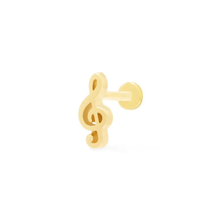Treble Gold Flat Back Earring sold by Wanderlust and Co product image thumbnail 5