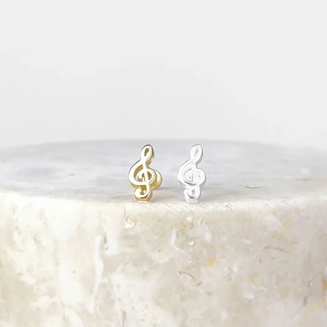 Treble Gold Flat Back Earring sold by Wanderlust and Co product image thumbnail 2