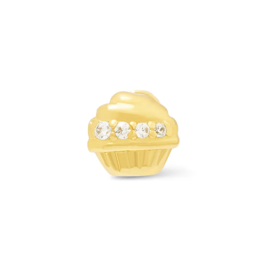 Cupcake Gold Flat Back Earring sold by Wanderlust and Co product image thumbnail 4