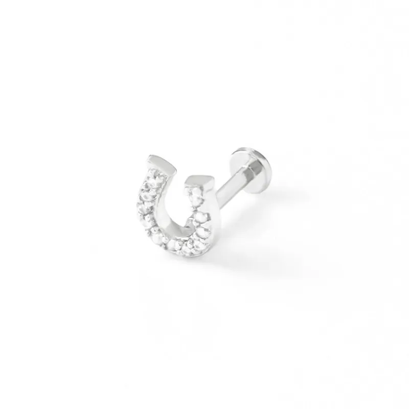 Lucky Silver Flat Back Earring made by Wanderlust and Co