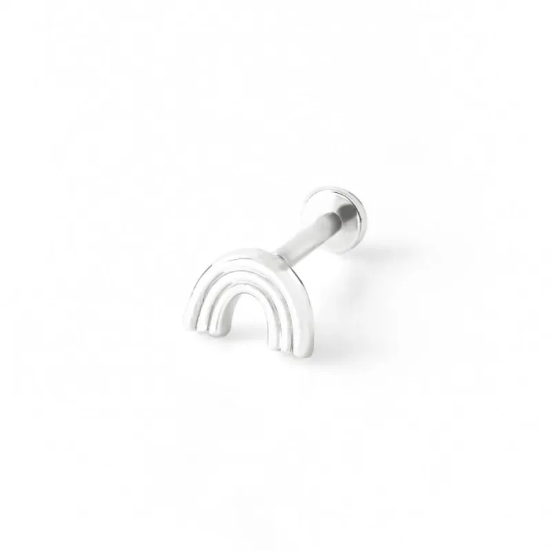 Rainbow Silver Flat Back Earring sold by Wanderlust and Co