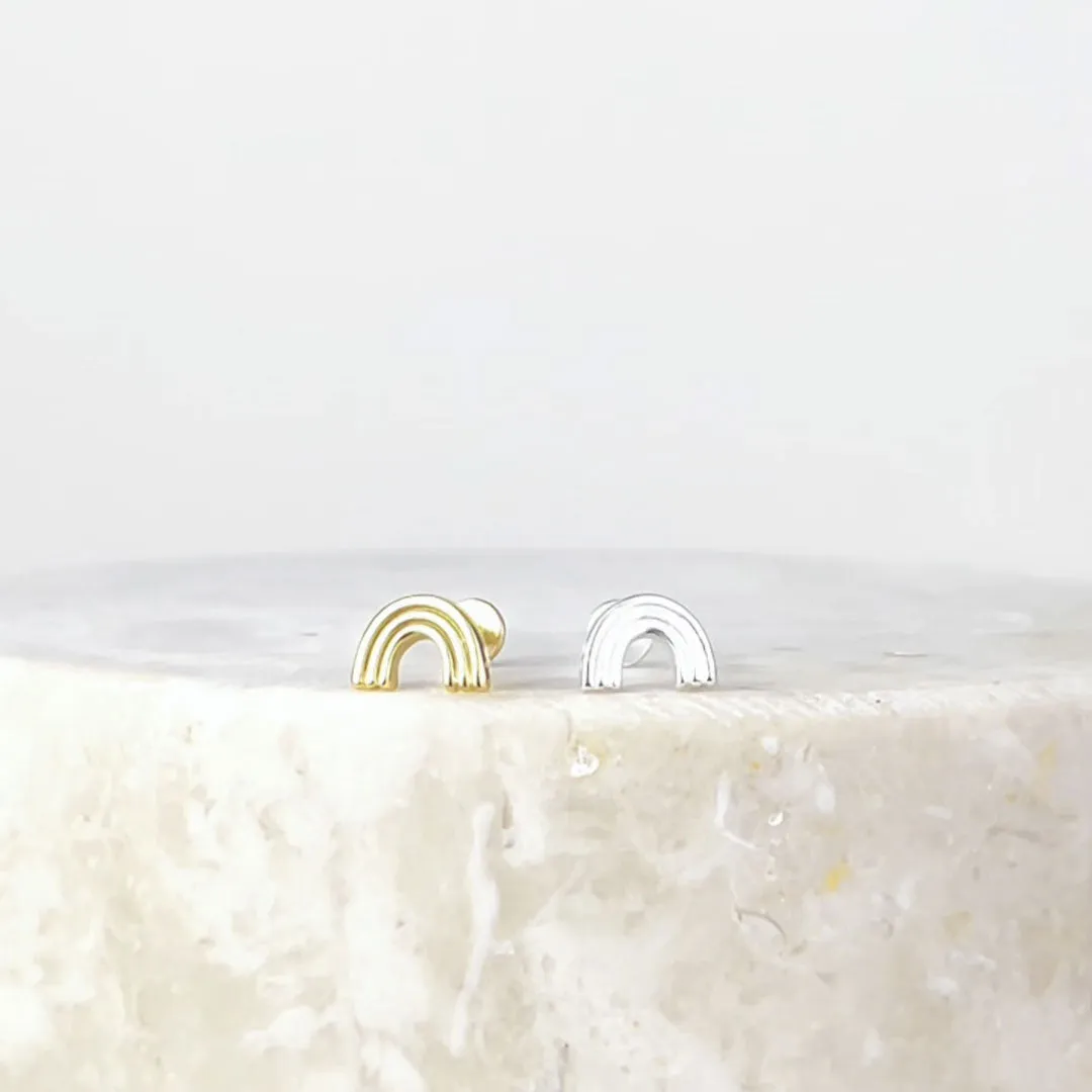 Rainbow Gold Flat Back Earring sold by Wanderlust and Co product image thumbnail 2