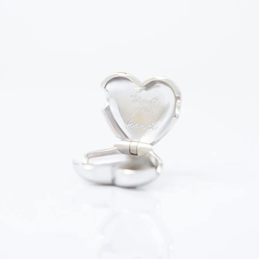 Bubble Heart Silver Locket Pendant sold by Wanderlust and Co product image thumbnail 2