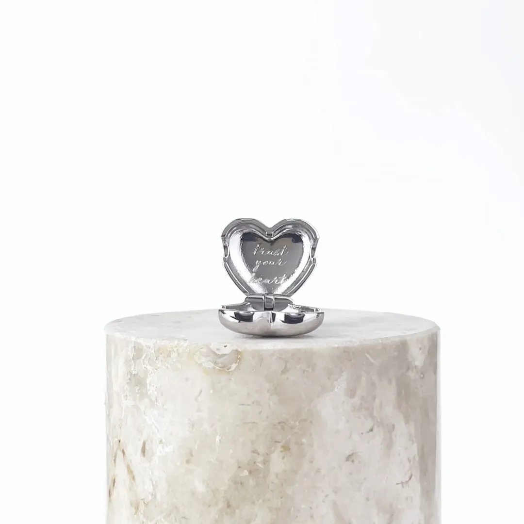 Bubble Heart Silver Locket Pendant sold by Wanderlust and Co product image thumbnail 5